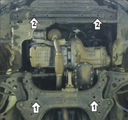 Защита стальная 2 мм Д; КПП; Ravon Nexia R3; Chevrolet Nexia  MOTODOR.68101