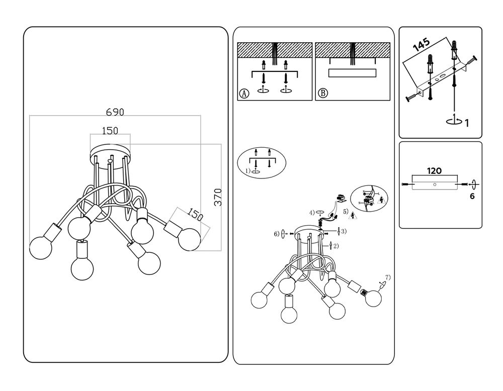 Ambrella Потолочный светильник в стиле лофт Loft TR80419