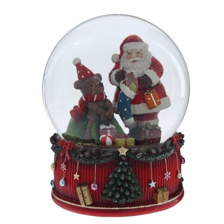 Фигурка декоративная "Дед Мороз" в стекл шаре (ключ,муз), D 15 см, L14 W15 H20 см