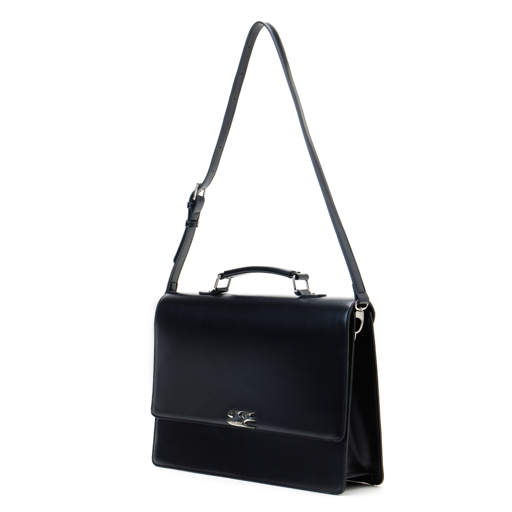 Crying Center Classic Leather Handheld Backpack Laptop Bag Briefcase Regular Unisex Black