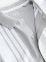 Рубашка трикотажная с коротким рукавом для мальчика Next E45-620, Серый, Белый