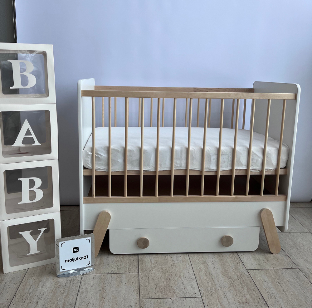 Кровать детская Карамель (натурально-белый)