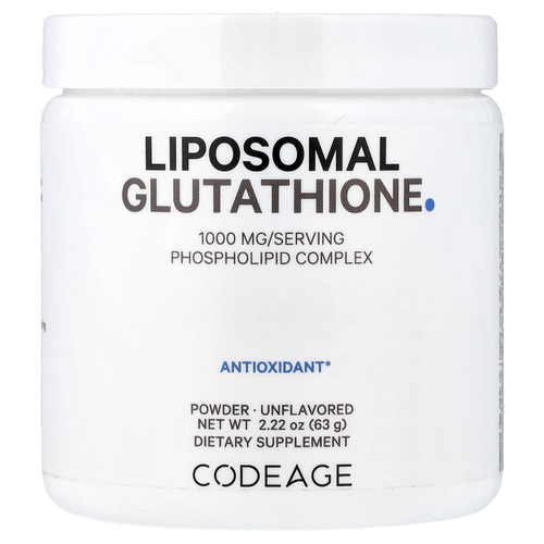 Codeage, Липосомальный глутатион в порошке, без добавок, 63 г (2,22 унции)
