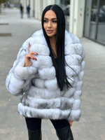 Шуба из меха финского песца 60см «колотый лед»