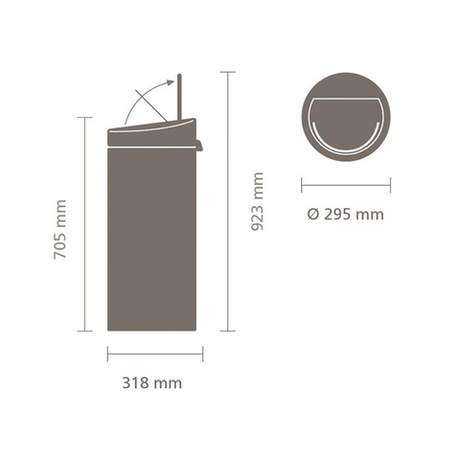 Мусорный бак Touch Bin new 30л Brabantia Стальной матовый
