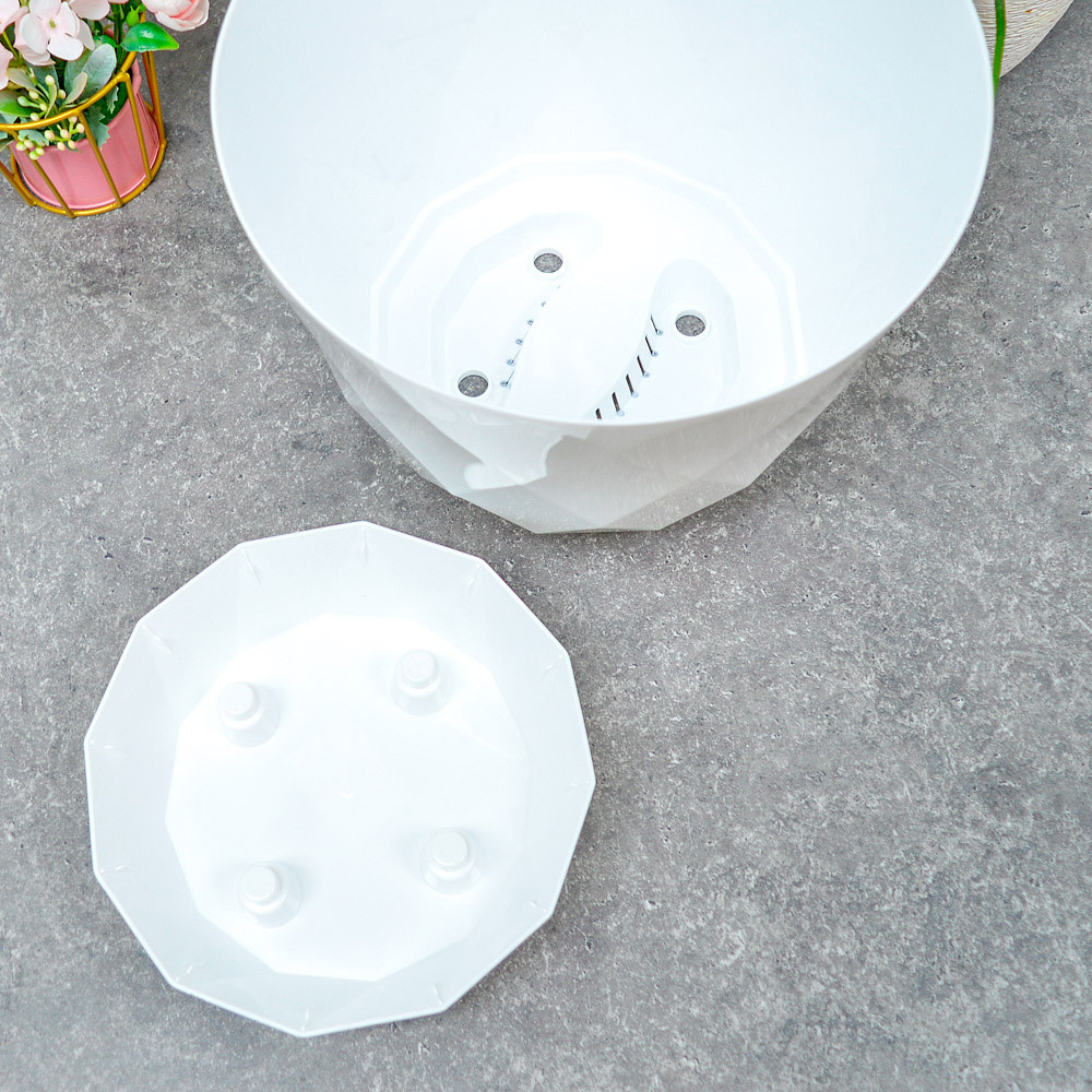 Горшок цветочный Laurel 9,3л d277мм с поддоном (белый)