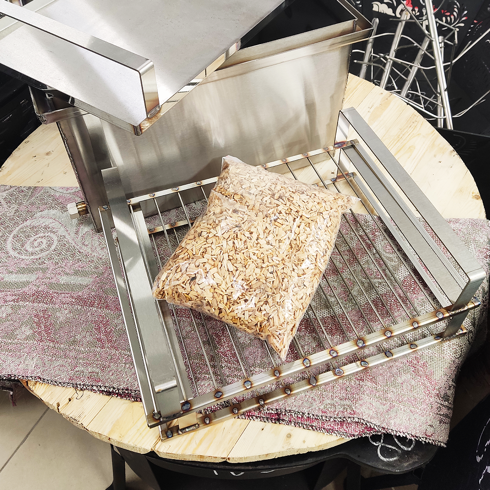 Коптилка нерж 2 мм 2 в 1 с г-з и т.датчик 400*300*250 мм