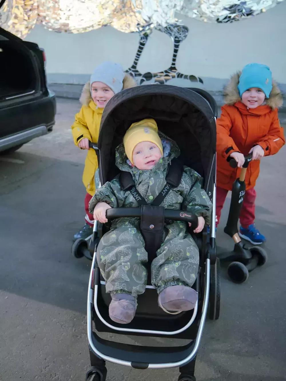 Коляска детская "FLEX GRAND" (2в1) RA072 Midnight Black + сумка