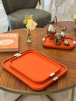 Поднос Giobagnara Puccini Chrome/Mango, 41 x 28.5 см