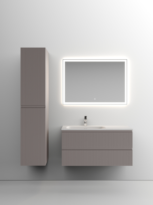 Тумба с раковиной Sancos Snob T 100 см SNT100LSM левая, doha soft
