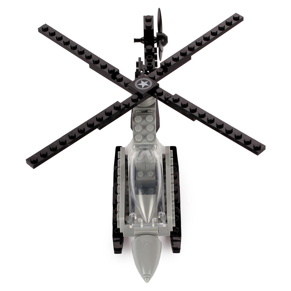 Конструктор блочный Аусини Армия " Вертолёт, 61эл. коробка A807-H26101