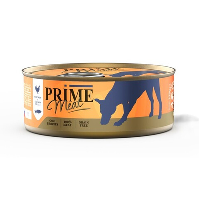Prime Meat 325 г - консервы для собак филе с курицей и лососем (желе)
