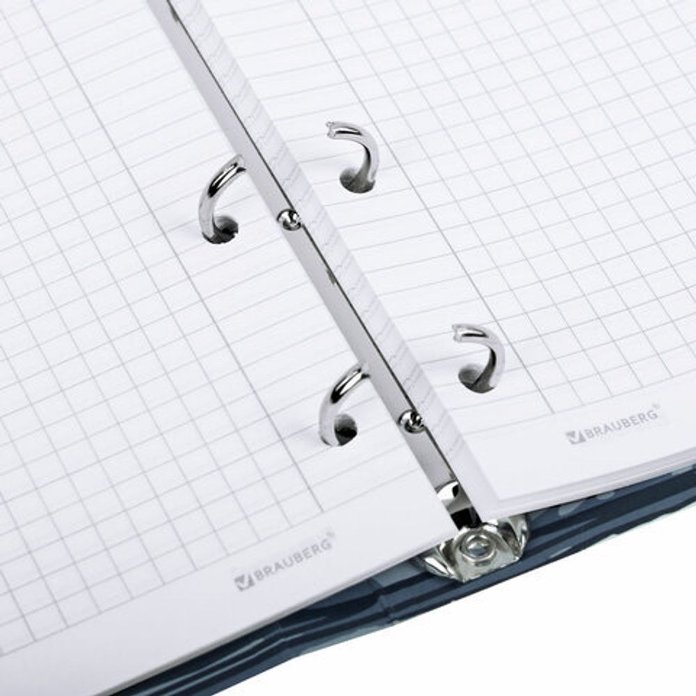 Тетрадь на кольцах А5 160х212 мм, 120 листов, картон, матовая ламинация, клетка, BRAUBERG, "Clouds", 404726