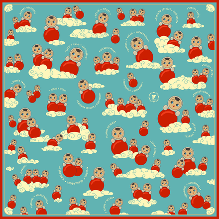 Платок «Русская неваляшка. Вдохновение»