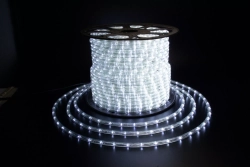 Дюралайт светодиодный 2-х проводной, диаметр 10 мм., 220В, холодные белые LED лампы 30 шт на 1 м., бухта 100 м., статика, Teamprof (TPF-DL-2WH-100-10mm-240-W)