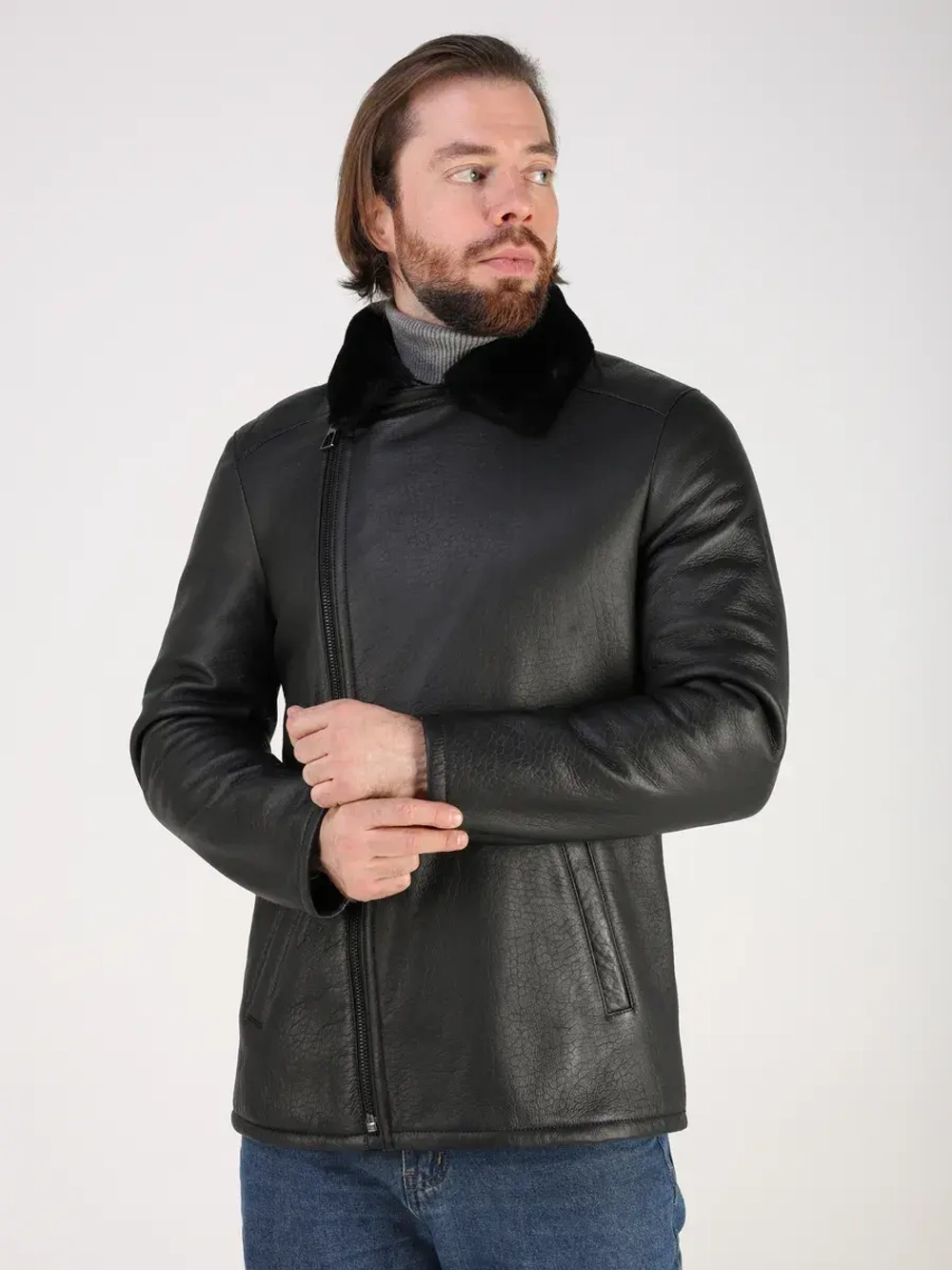 Дубленка зимняя натуральная куртка косуха