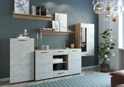 Гостиная 20 "Асти" (дуб бунратти/камень светлый), ЛДСП/МДФ, ДСВ Мебель, г. Пенза