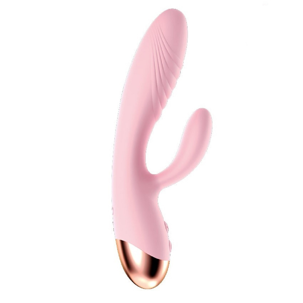 Вибромассажер 10 режимов вибрации и режим нагрева розовый 17,2 см