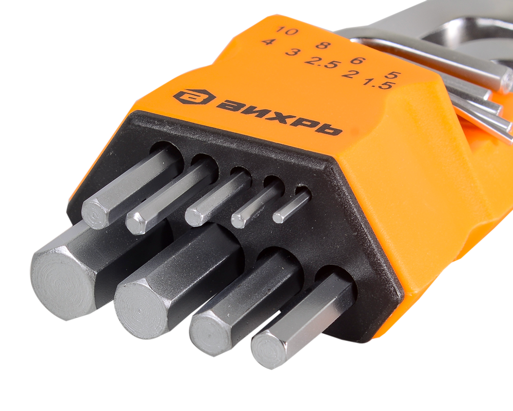 Набор ключей имбусовых Вихрь HEX, 9 шт, 1.5-10 мм