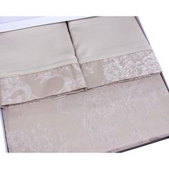Постельное белье Josephine бежевый жаккард deluxe TIVOLYO HOME Турция