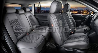 Чехлы на сидения CarFashion каркас 5D«MERCURY PLUS» 27234 -Экокожа серый/серый/серый/серый