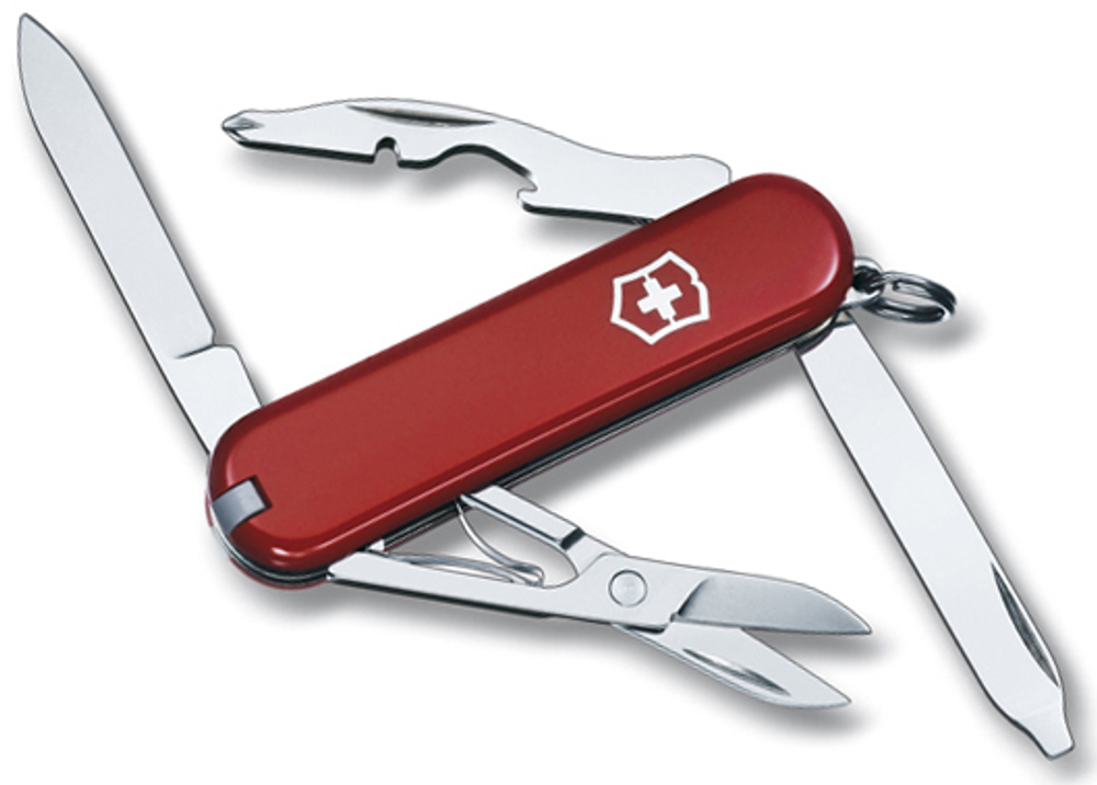 Нож-брелок Victorinox Classic Rambler, 58 мм, 10 функций, красный