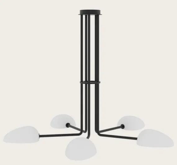 Подвесной светильник Kezo 5L черный/белый