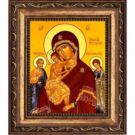 Икона Божьей Матери "Трех Радостей" на холсте.