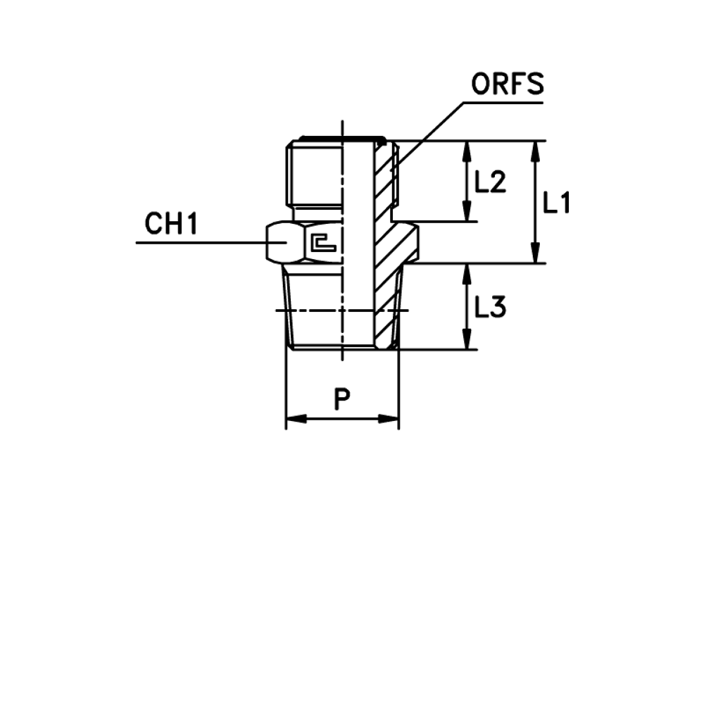 Штуцер ORFS 13/16" NPT 3/4"