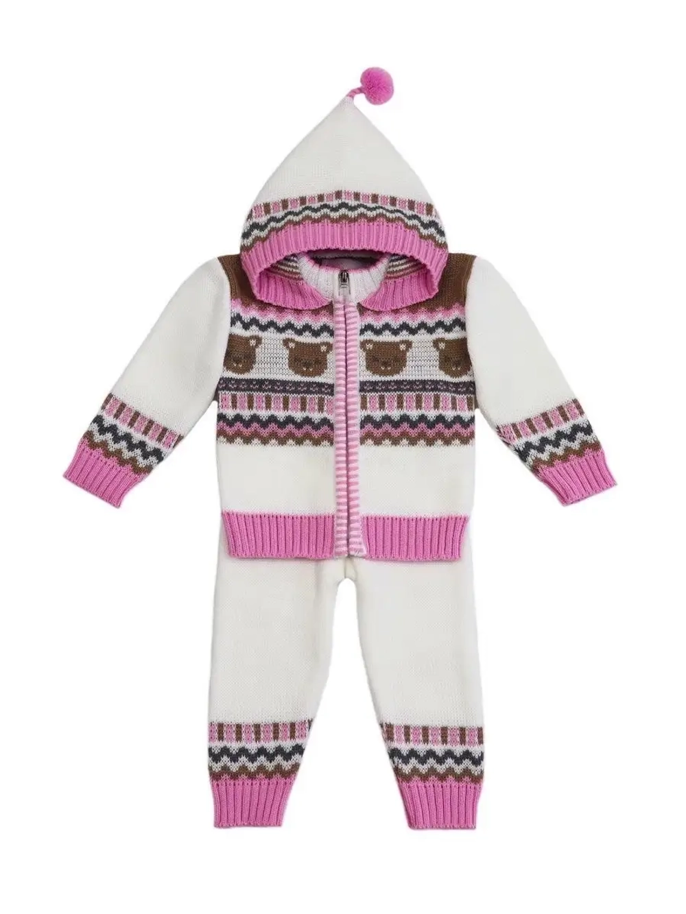 Костюм вязаный для малышей для новорожденных "Мишки"