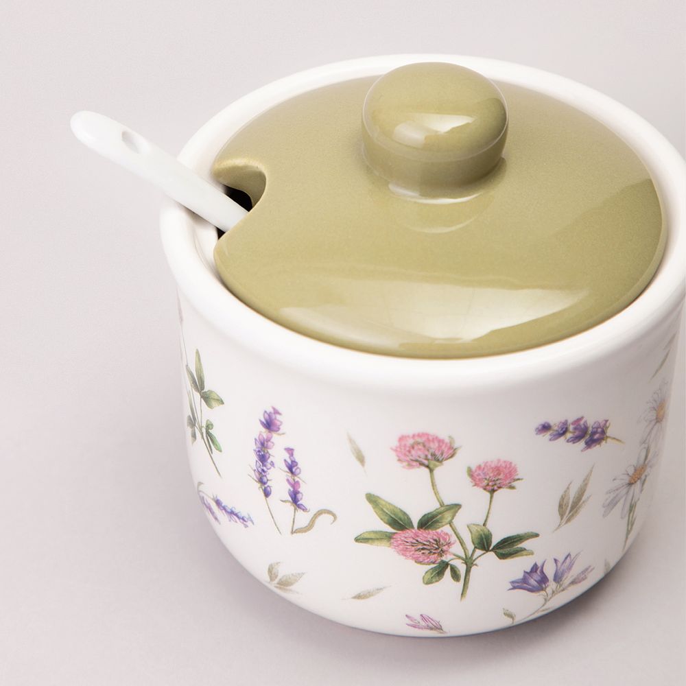 САХАРНИЦА С ЛОЖКОЙ AGNESS "FLOWER STORY" 10*9,5 СМ 300 МЛ (КОР=36ШТ.)