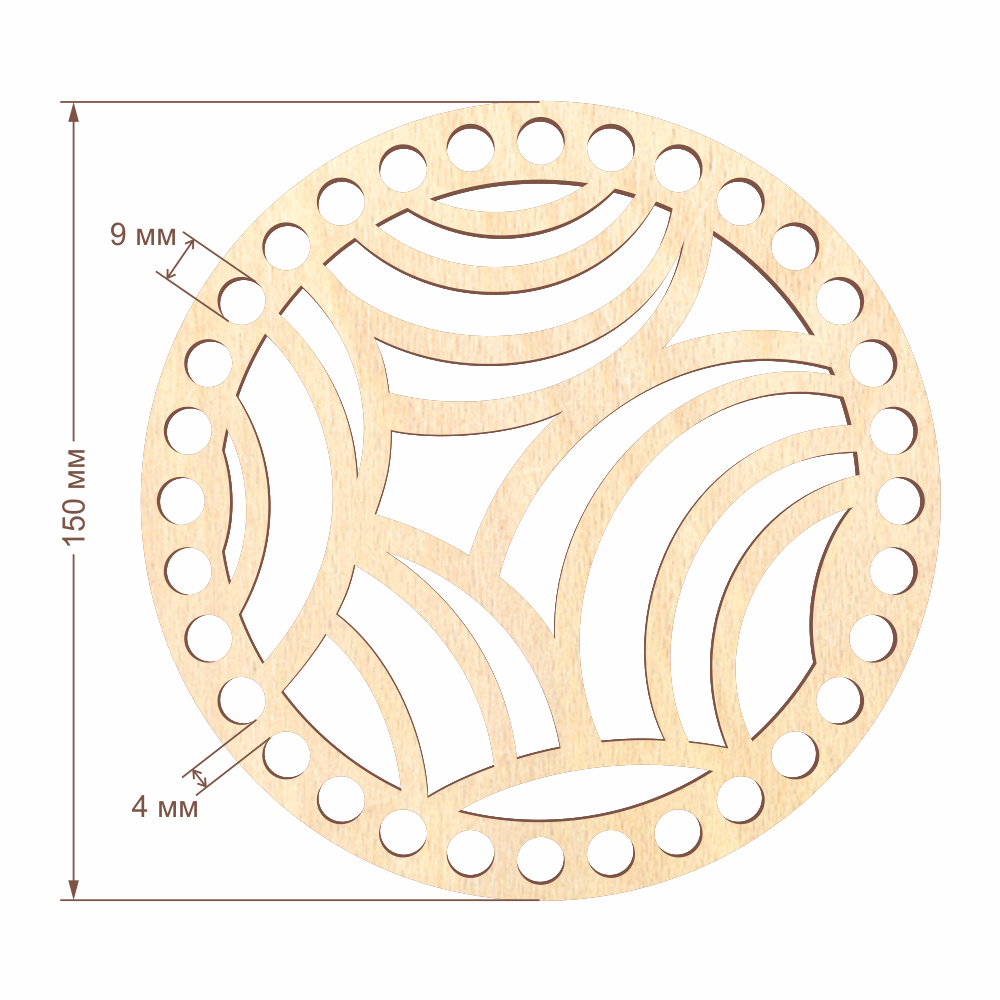 Резное донышко для корзины D=15 см, №15