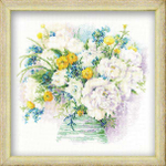 "Акварельные пионы"-1070 вышивка