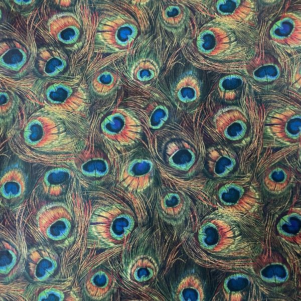 ПЕРО ПАВЛИНА, 100% хлопок Handmade Fabrics 1