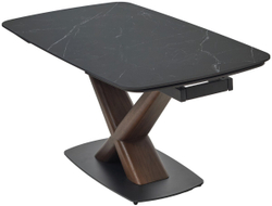 Стол BLANCO 160 MATT BLACK MARBLE SOLID CERAMIC / Орех, ®DISAUR