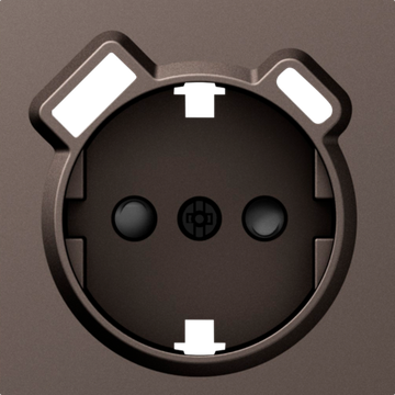 Накладка для розетки Schuko с зарядным устройством USB A+C,  со шторками 16A 250В,  мокко,  серия A07