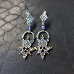 Серьги "Луна и Солнце".