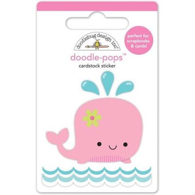 Паф-стикер Розовый кит Doodlebug Doodle-Pops 3D Stickers