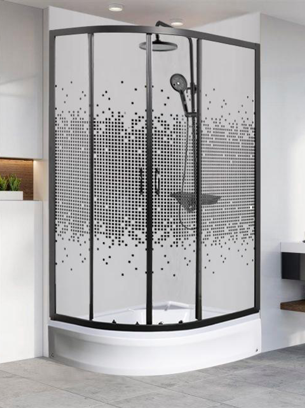 Душевое ограждение МОНОМАХ ДУ  90/70/180 МЗ BL L/R  10000008623 без поддона