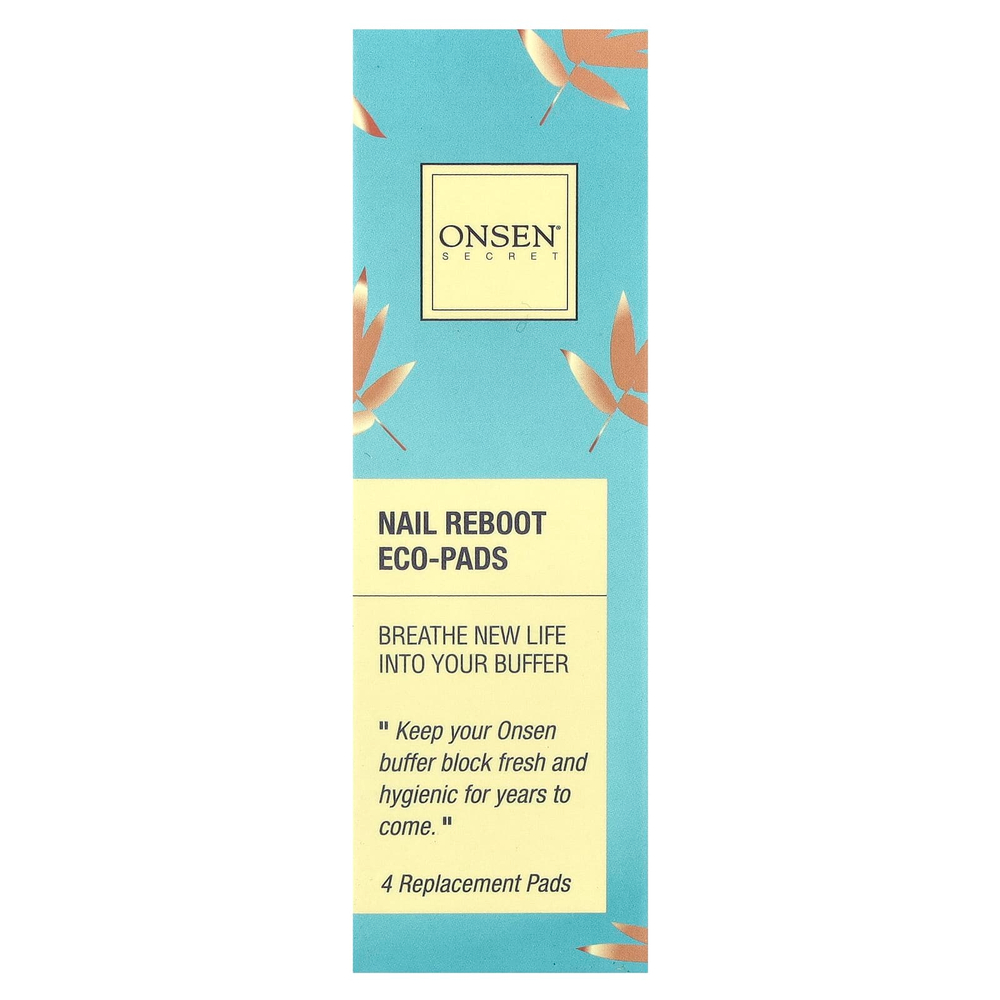 Onsen Secret, Эко-подушечки для восстановления ногтей, 4 сменных подушечки
