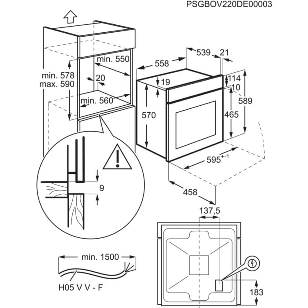 Электрический духовой шкаф Electrolux EOH3H00BX