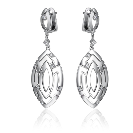 Серьги с фианитом из серебра 925 пробы JA-S-С1511613