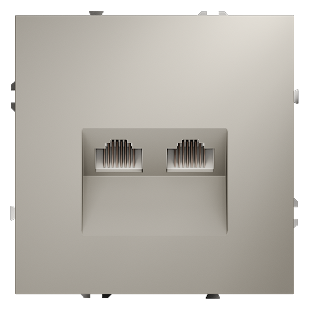 Розетка компьютерная встраиваемая VOLTUM S70 двойная RJ45+RJ45 кат.6, (кашемир)