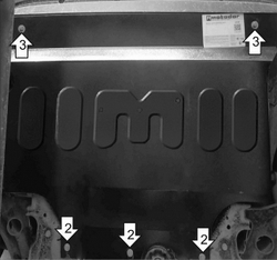 Защита картера двигателя, КПП (2 мм, сталь) для Volkswagen Tiguan, Skoda Kodiaq, Karoq, Taos Motodor.72739