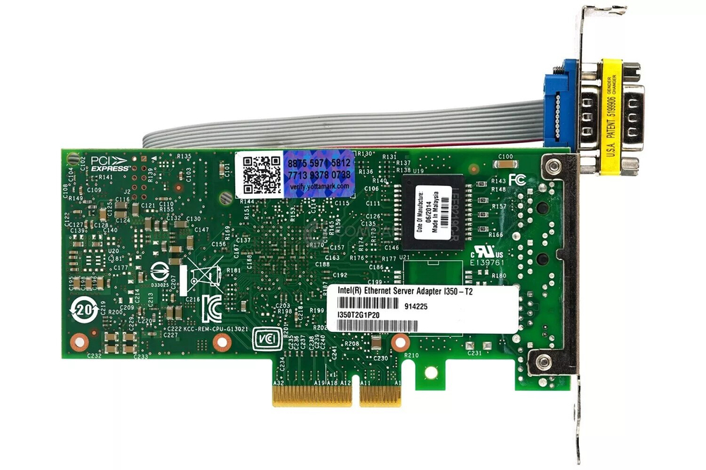 Сетевая карта Intel I350-T2V2 2x1000Base-TХ PCI Express 2.1 x4 аналоги I350 V5XVT I350T2BLK I350T2v2BLK