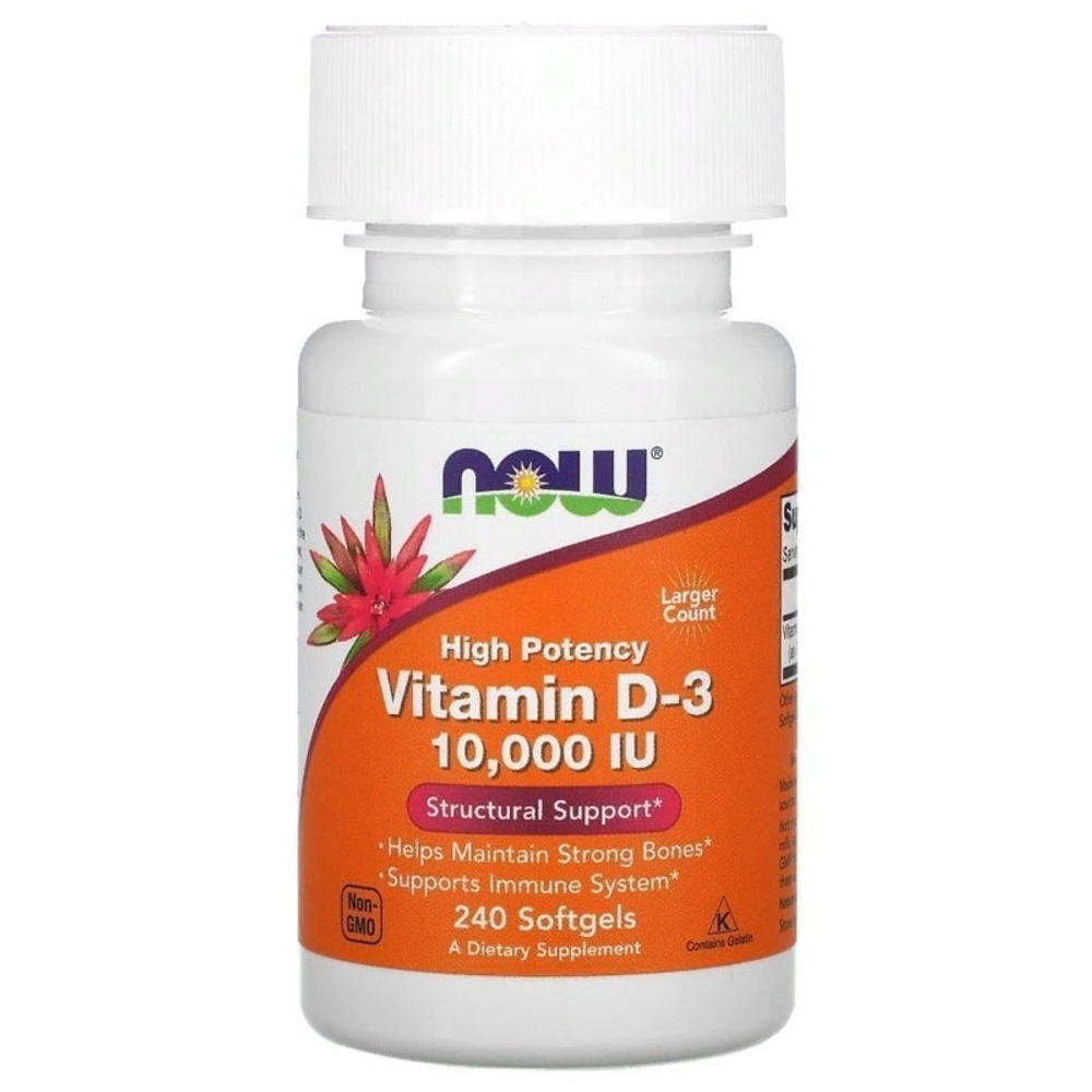 NOW Vitamin D3-10000 (240 капс.)