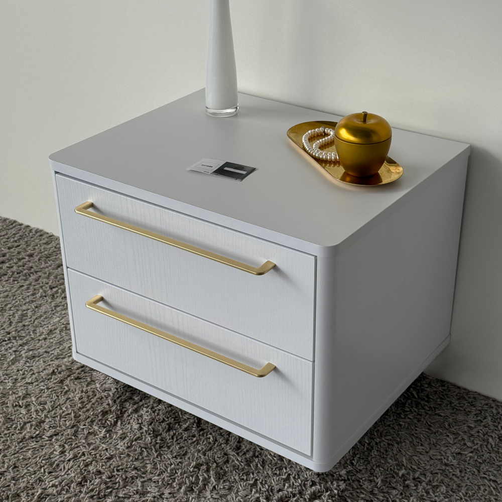 Тумба прикроватная подвесная ROYAL 5202 эко (Белый-р.золото)