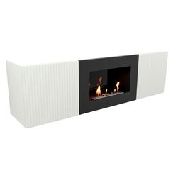 Каминокомплект: Тумба с биокамином Firelight BFP/P-1400L белая+набор керамических дров ель
