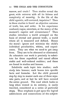 The Child and the Curriculum | John Dewey