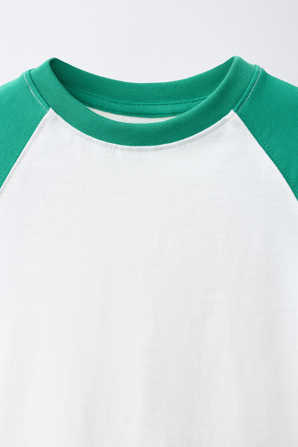 ZARA ФУТБОЛКА РЕГЛАН, ЗЕЛЕНЫЙ